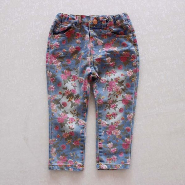 Calça jeans floral