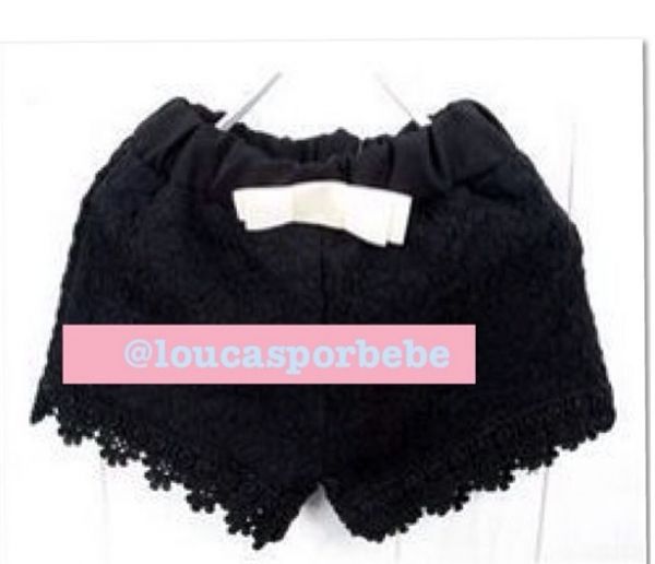 Short guipir preto